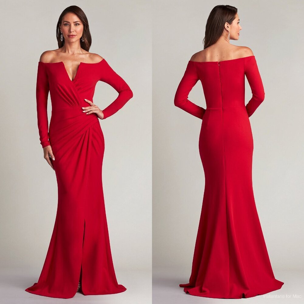 Tadashi Hearn Asymetric Draped Gown